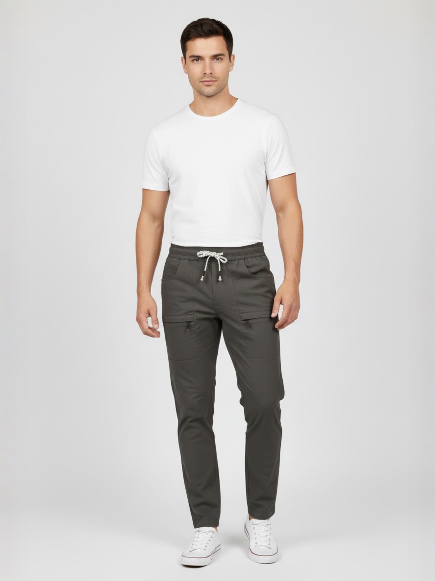 MEN GRID CARGO MID BROWN