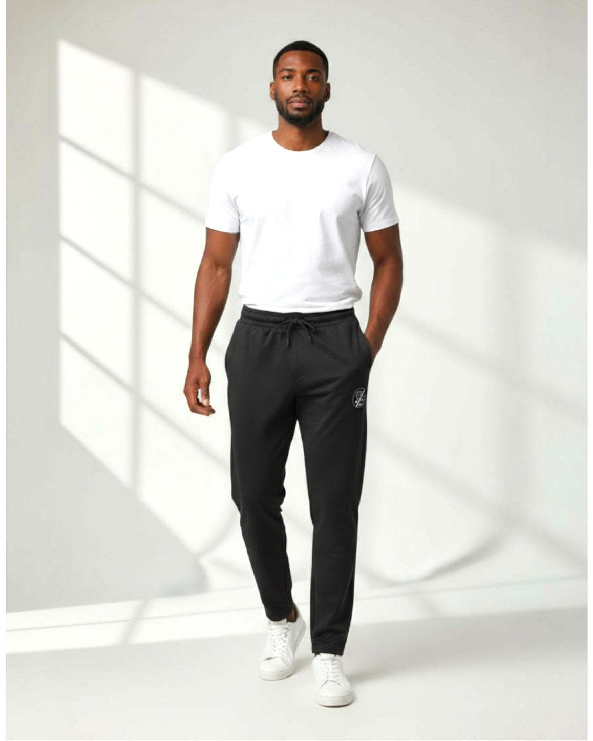 MENS STRETCH BLACK DRYFIT TRACK PANT