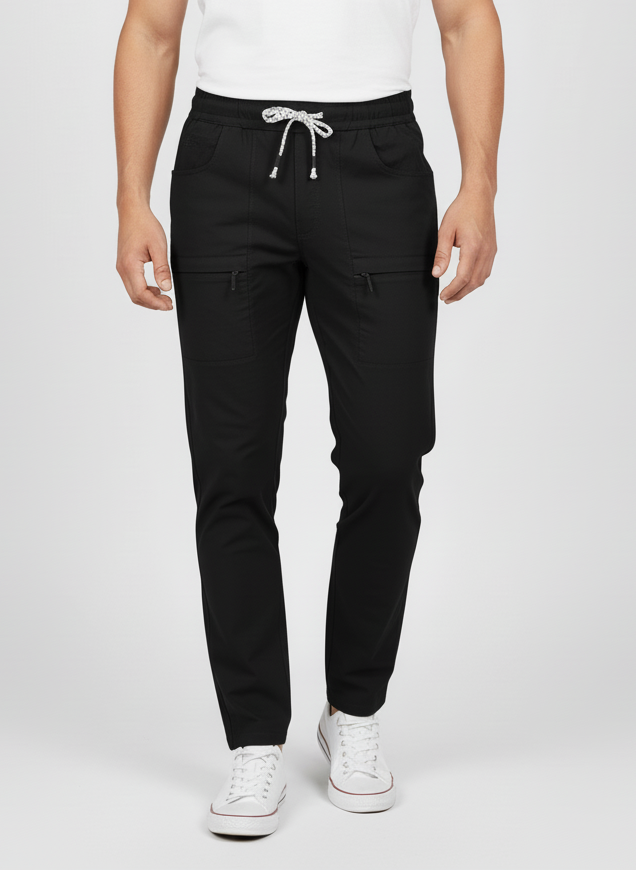 MEN GRID CARGO  BLACK