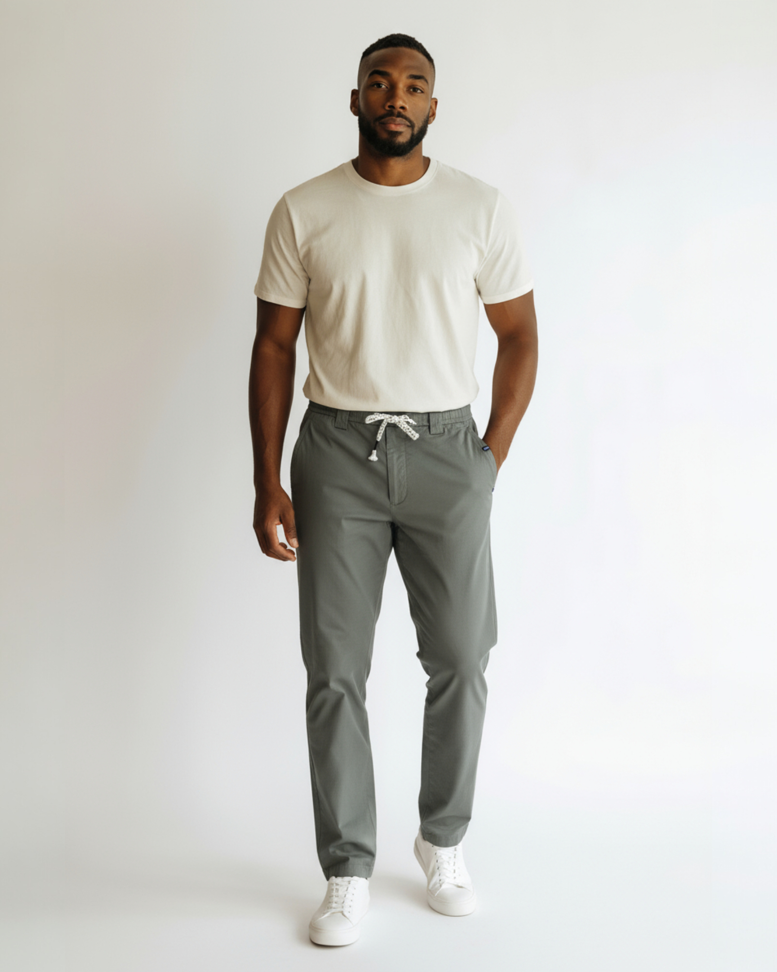 MEN’S RAW OLIVE   LINEN  LOOM  T.PANTS
