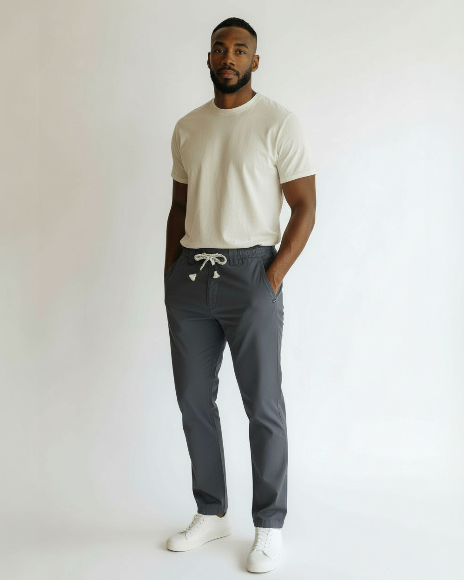 MENS SMOKE GREY  LINEN  LOOM   T.PANTS