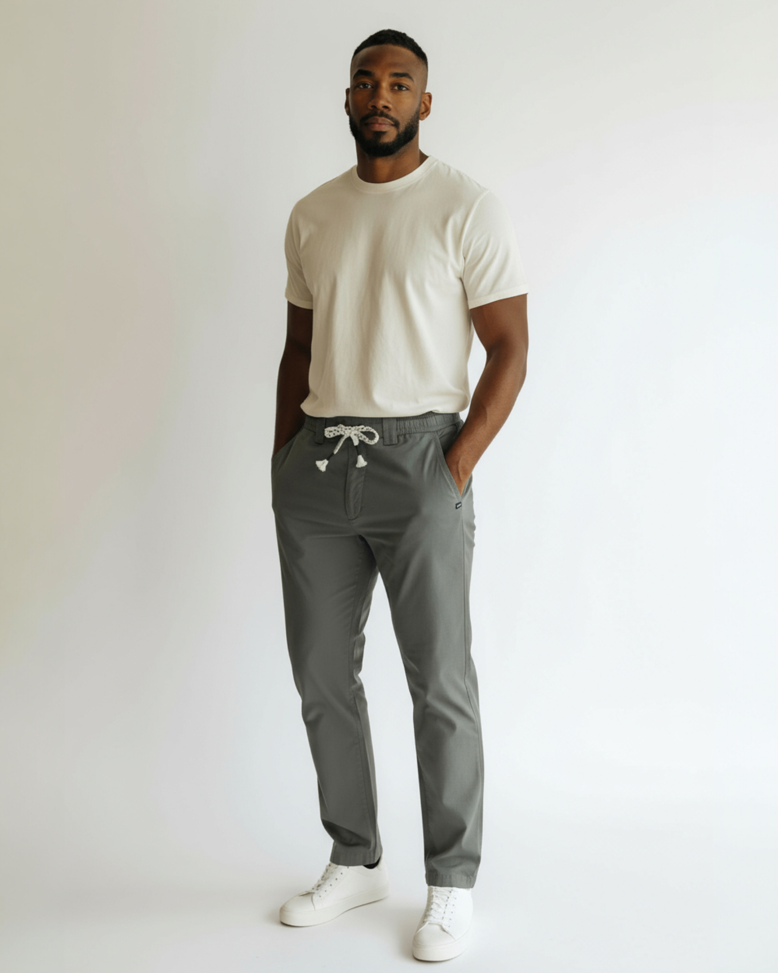 MEN’S RAW OLIVE   LINEN  LOOM  T.PANTS